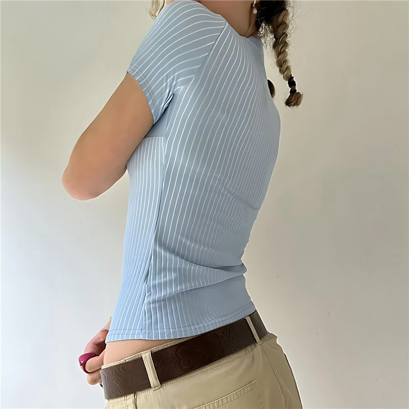 NEW-Women Y2k Short Sleeve Button Down Stripe Shirts V Neck Collared Crop Tops Vintage Slim Fit Going Out Blouse
NEW-Women Y2k Short Sleeve Button Down Stripe Shirts V Neck Collared Crop Tops Vintage Slim Fit Going Out Blouse