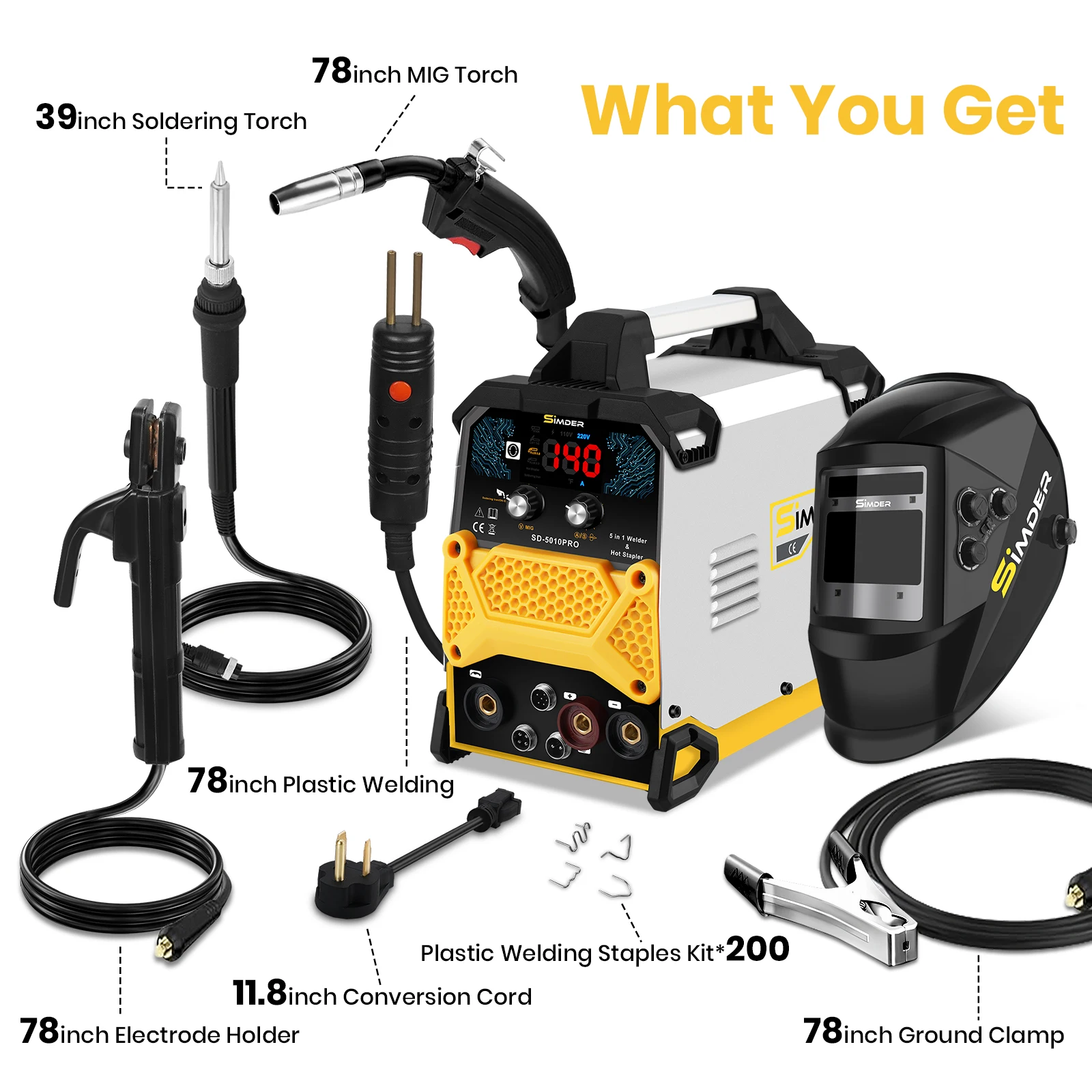 140A110V/220v 5 in 1 TIG/Flux MIG/Stick/Soldering iron/Plastic welding Machine True Color Mask with 4 Arc Sensor Wide Shade Din
140A110V/220v 5 in 1 TIG/Flux MIG/Stick/Soldering iron/Plastic welding Machine True Color Mask with 4 Arc Sensor Wide Shade Din