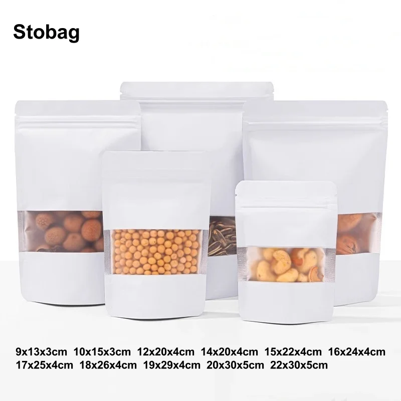 StoBag 100 шт. матовая белая сумка для упаковки пищевых продуктов на молнии, самозапечатывающееся окно для закусок, орехов, зерен, многоразовые пакеты для хранения
StoBag 100 шт. матовая белая сумка для упаковки пищевых продуктов на молнии, самозапечатывающееся окно для закусок, орехов, зерен, многоразовые пакеты для хранения