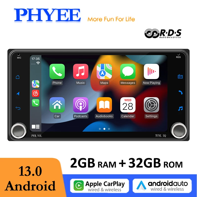 Car Radio Android with Wireless CarPlay, Android-Auto, Bluetooth, RDS FM, GPS USB, for Toyota Corolla Rav4 Hilux Camry GT86 Vios
Car Radio Android with Wireless CarPlay, Android-Auto, Bluetooth, RDS FM, GPS USB, for Toyota Corolla Rav4 Hilux Camry GT86 Vios