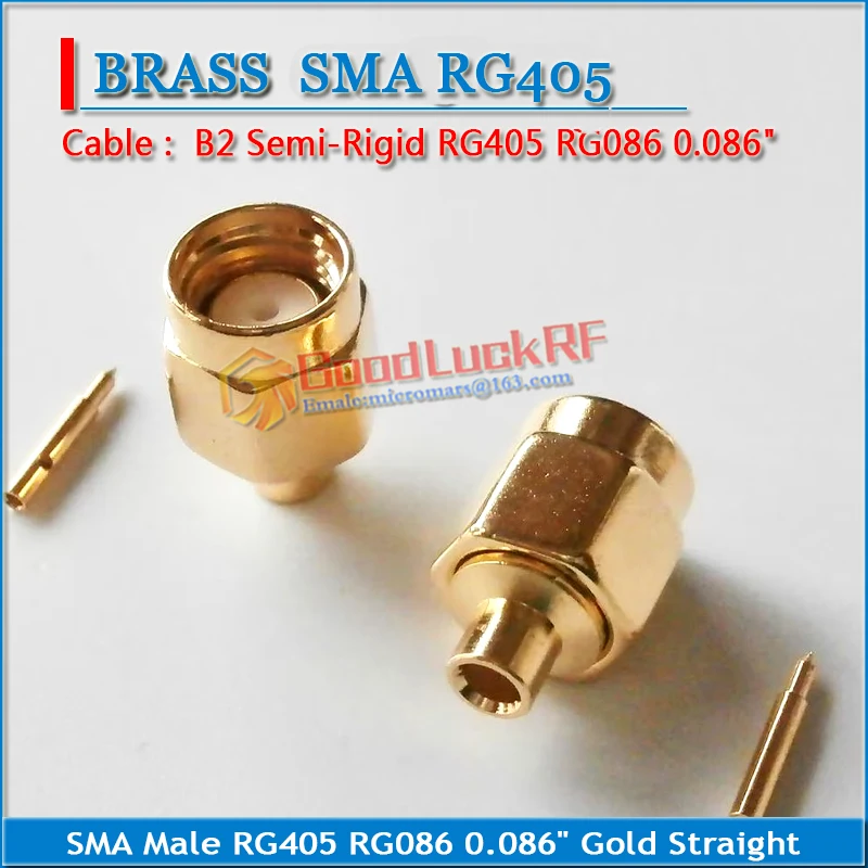 SMA Male plug Solder For Semi-Rigid RG405 0.086" Cable Coax Jack Brass GOLD Plated Straight RF Connector Adapters
SMA Male plug Solder For Semi-Rigid RG405 0.086" Cable Coax Jack Brass GOLD Plated Straight RF Connector Adapters