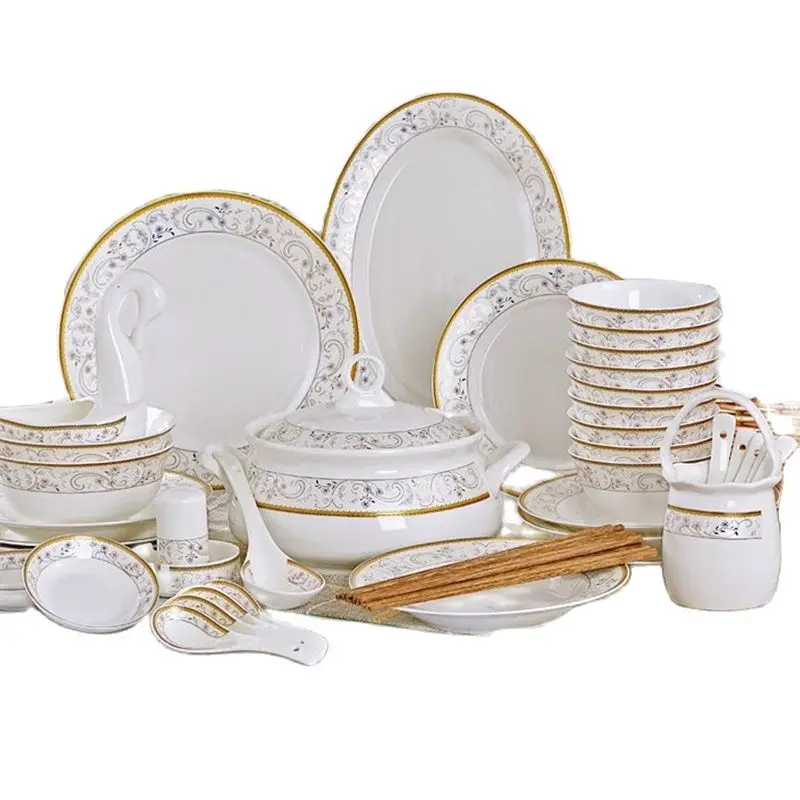 60 Heads jingdezhen ceramics chinese dish set Soup Bowl Salad Noodles Bowl Plate Dinnerware Sets Tableware pratos de jantar
60 Heads jingdezhen ceramics chinese dish set Soup Bowl Salad Noodles Bowl Plate Dinnerware Sets Tableware pratos de jantar