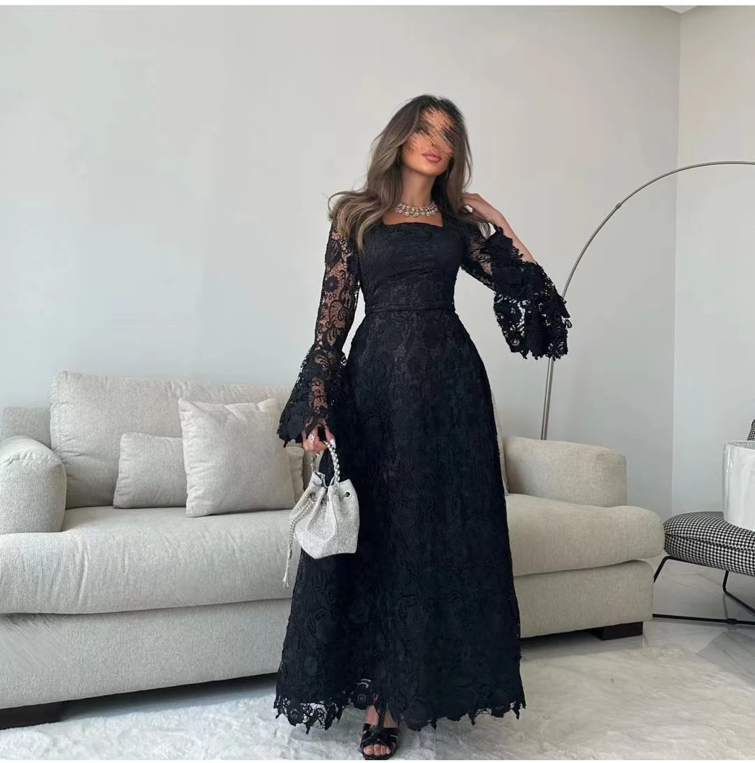 Black Evening Dress Saudi Arabia Formal Occasion Long Sleeves Prom Dresses Lace A-LineWedding Party Dress For Woman Custom 2024
Black Evening Dress Saudi Arabia Formal Occasion Long Sleeves Prom Dresses Lace A-LineWedding Party Dress For Woman Custom 2024