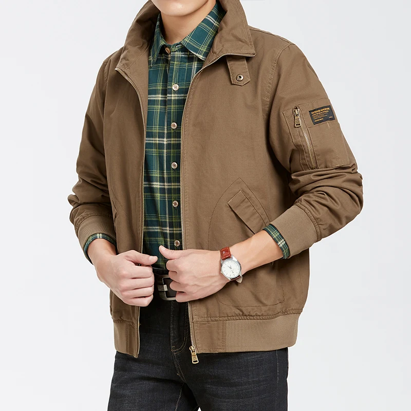 Men's retro loose washed cotton lightweight cotton flight bomber jacket casual military jacket
Men's retro loose washed cotton lightweight cotton flight bomber jacket casual military jacket