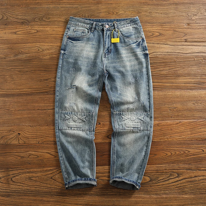 Vintage White Hole 3D Patch Heavy Washed Denim Jeans for Men Cotton Quality Loose Tapered Straight Pants 24SS Y2k Youth Male
Vintage White Hole 3D Patch Heavy Washed Denim Jeans for Men Cotton Quality Loose Tapered Straight Pants 24SS Y2k Youth Male
