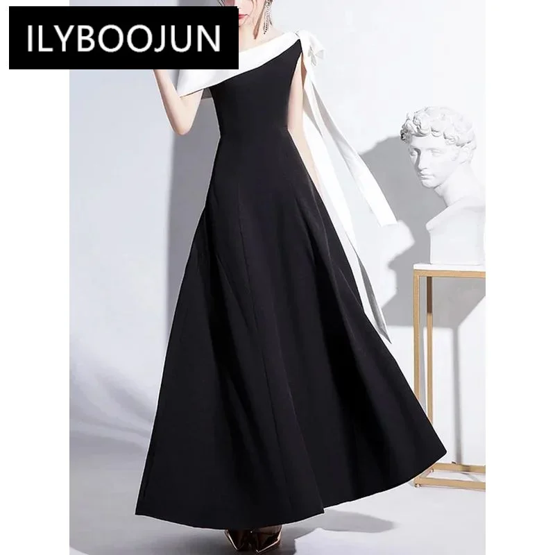 Women Dress New Diagonal Collar Bow Fashion Design Dress Slim Casual Evening Party Elegant Dresses 2024 Summer 13DB562
Women Dress New Diagonal Collar Bow Fashion Design Dress Slim Casual Evening Party Elegant Dresses 2024 Summer 13DB562