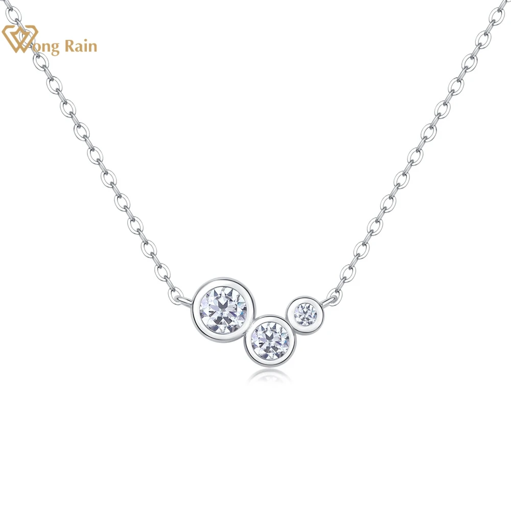 Wong Rain Simple 100% 925 Sterling Silver VVS1 3EX D Color Real Moissanite Diamonds Gemstone Pendant Necklace Fine Jewelry GRA
Wong Rain Simple 100% 925 Sterling Silver VVS1 3EX D Color Real Moissanite Diamonds Gemstone Pendant Necklace Fine Jewelry GRA