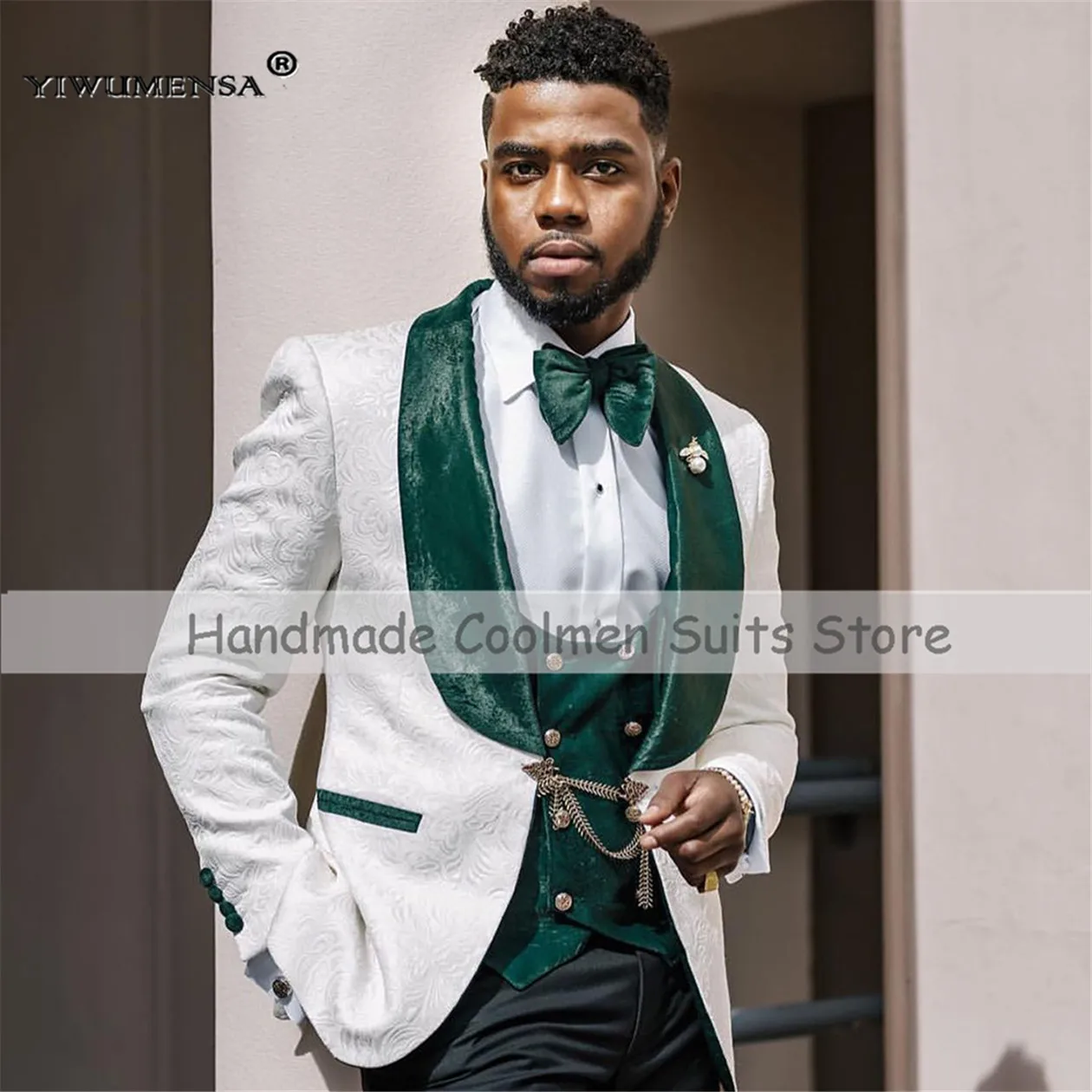 Classic Jacquard Suits Men For Wedding Velvet Shawl Lapel Prom Blazers Customized 3 Pieces Groom Tuxedo Man Danquet Party Dress
Classic Jacquard Suits Men For Wedding Velvet Shawl Lapel Prom Blazers Customized 3 Pieces Groom Tuxedo Man Danquet Party Dress