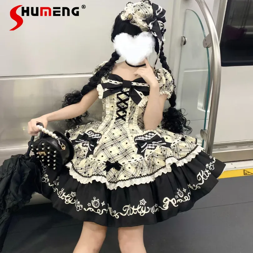 New Summer Plaid Lolita Style Dresses Girls Sweet Slim Fit Kawaii Short Sleeve Dress OP Y2K Birthday Party Dress for Women 2026
New Summer Plaid Lolita Style Dresses Girls Sweet Slim Fit Kawaii Short Sleeve Dress OP Y2K Birthday Party Dress for Women 2026