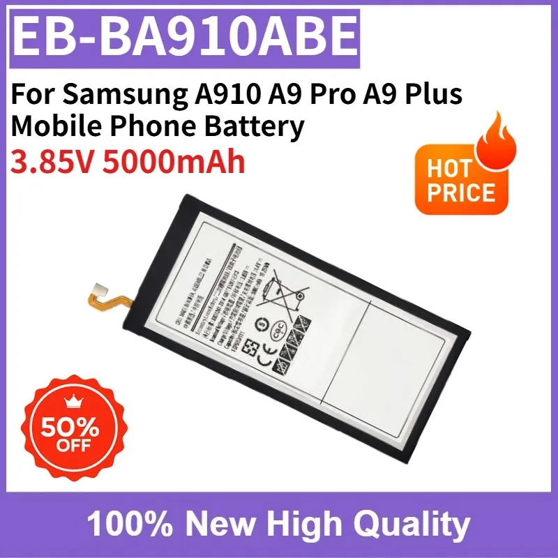 High Capacity 0-Cycle EB-BA910ABE 3.85V 5000mAh Replaceable Battery for Samsung A910 A9 Pro A9 Plus Mobile Phone Battery New
High Capacity 0-Cycle EB-BA910ABE 3.85V 5000mAh Replaceable Battery for Samsung A910 A9 Pro A9 Plus Mobile Phone Battery New