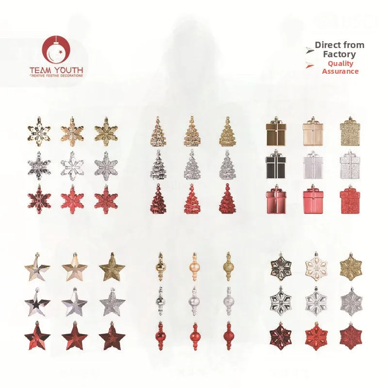 Special-Shaped Christmas Ball Set with Five-Pointed Star & Gift Package Decoration Silver & Red Hexagonal Snowflakes Pentagram
Special-Shaped Christmas Ball Set with Five-Pointed Star & Gift Package Decoration Silver & Red Hexagonal Snowflakes Pentagram