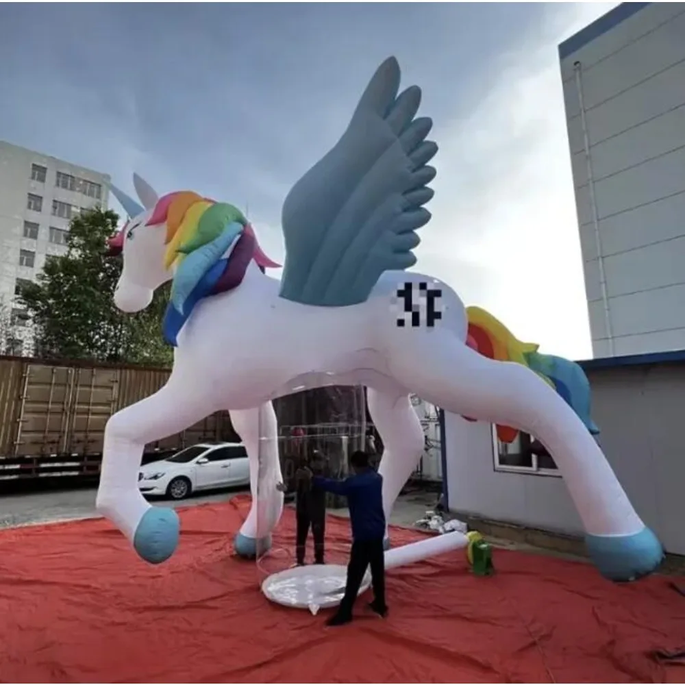 Giant Colorful Inflatable Horse with Wings Inflatable Unicorn Cartoon Balloon Mascot for Outdoor Advertising Decoration
Giant Colorful Inflatable Horse with Wings Inflatable Unicorn Cartoon Balloon Mascot for Outdoor Advertising Decoration