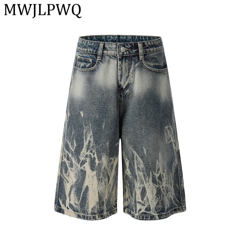 MWJLPWQ Trendy Punk Tie-Dye Denim Mid-Length Pants Men's Vibe Gradient Washed Frayed Street Wide-Leg Loose Straight Shorts 14457
MWJLPWQ Trendy Punk Tie-Dye Denim Mid-Length Pants Men's Vibe Gradient Washed Frayed Street Wide-Leg Loose Straight Shorts 14457