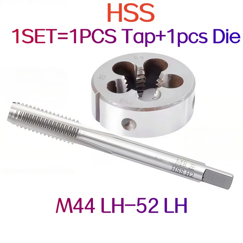 1 Set HSS Left Hand Thread taps and Round Die M44 M45 M48 M50 M52 x1.5 2 3
1 Set HSS Left Hand Thread taps and Round Die M44 M45 M48 M50 M52 x1.5 2 3