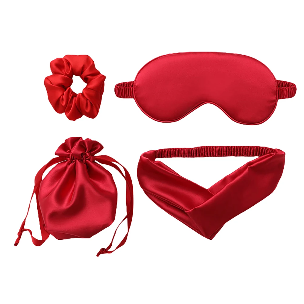 Four Piece Eye Mask Set Silk Sleeping Blindfold Hair Tie Ear Plugs Sleep Aid Storage Bag Included Promotes Rest Relaxation
Four Piece Eye Mask Set Silk Sleeping Blindfold Hair Tie Ear Plugs Sleep Aid Storage Bag Included Promotes Rest Relaxation