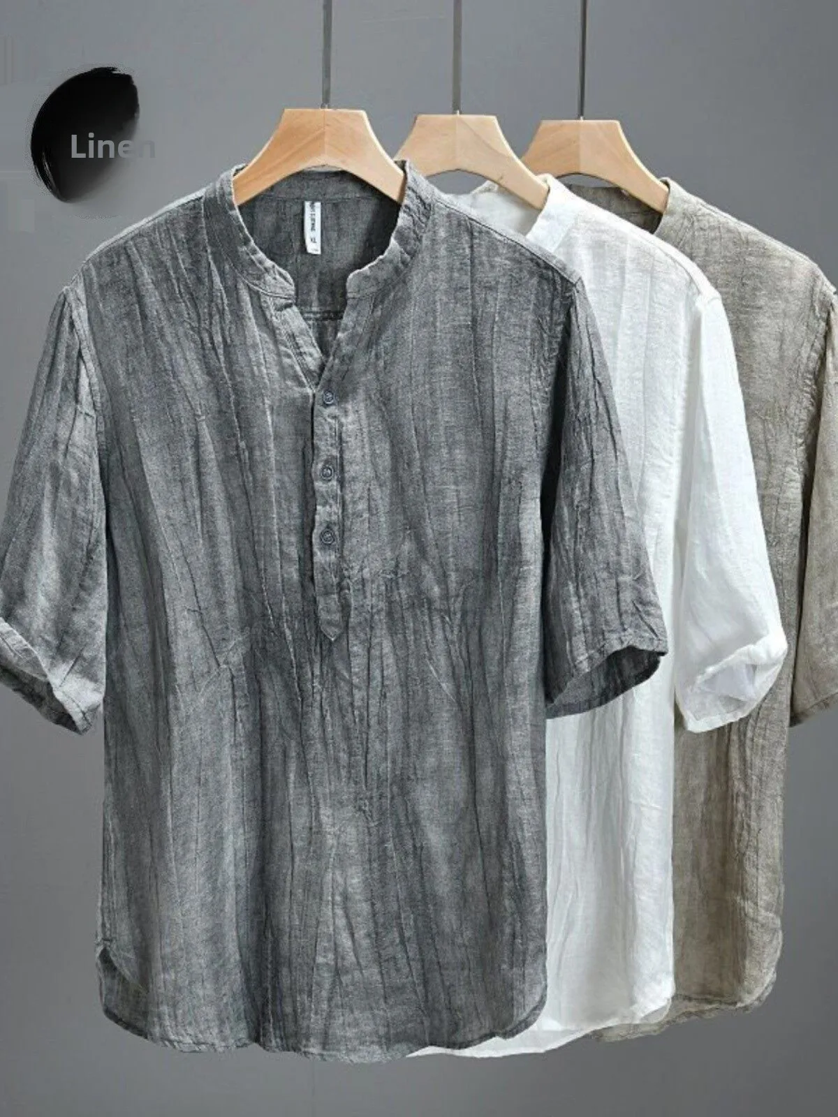 Retro Chinese Style Loose Fit Linen Cotton Shirt Men's Short Sleeve Summer Thin Pure Color Simple Design V-Neck Breathable
Retro Chinese Style Loose Fit Linen Cotton Shirt Men's Short Sleeve Summer Thin Pure Color Simple Design V-Neck Breathable