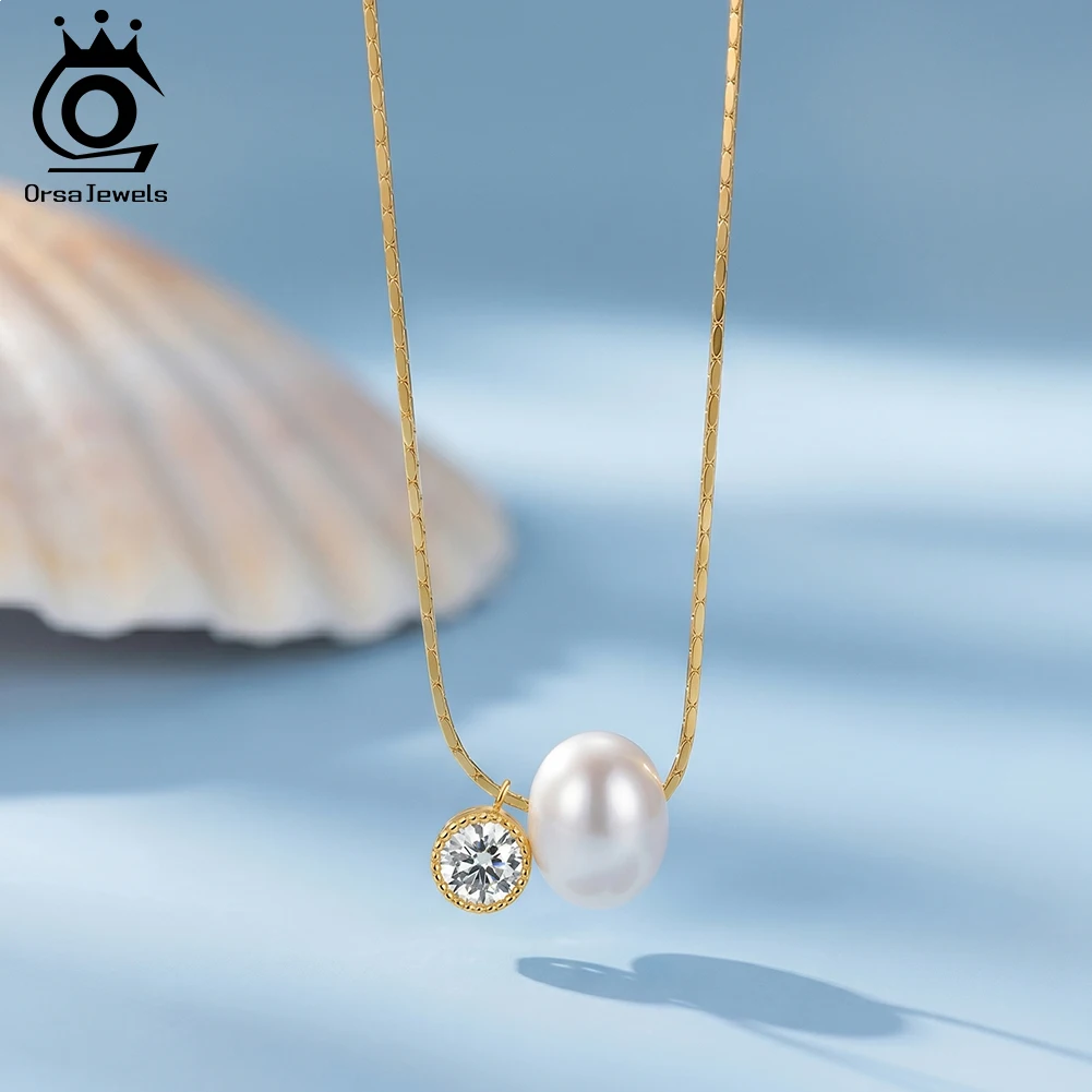 ORSA JEWELS 925 Sterling Silver Chain Necklace with Natural Pearls and Zirconia Jewelry for Women Wedding Party Banquet GPN108
ORSA JEWELS 925 Sterling Silver Chain Necklace with Natural Pearls and Zirconia Jewelry for Women Wedding Party Banquet GPN108