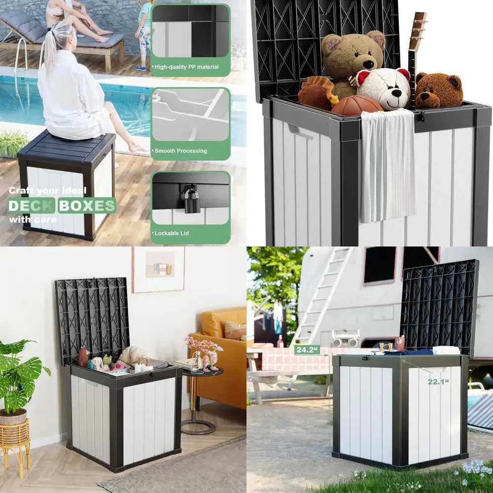 50 Gallon Lockable Outdoor Storage Box for Pool, Patio, and Garden Essentials
50 Gallon Lockable Outdoor Storage Box for Pool, Patio, and Garden Essentials