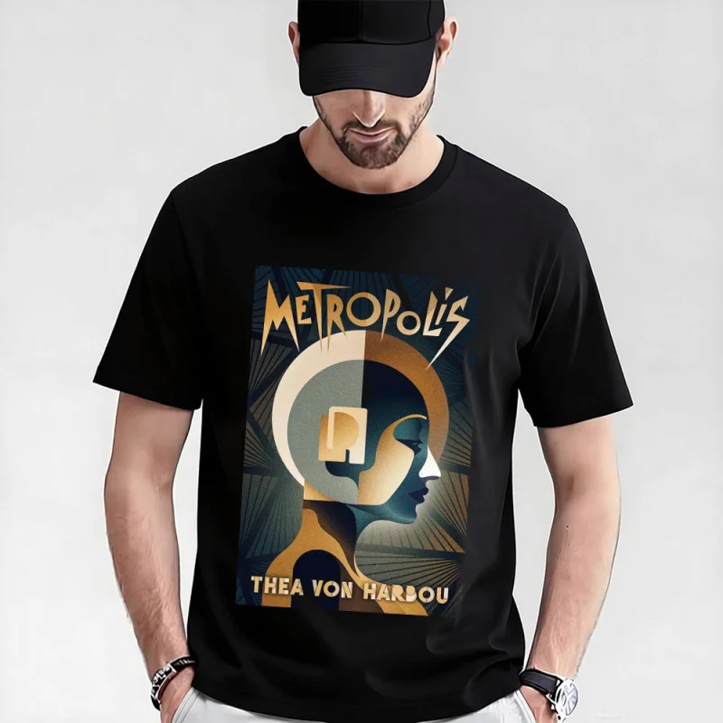 Fritz lang Germany Silent Movie Metropolis t shirt 0521 Maria Cyberpunk Sci-fi Graphic shirt Short Sleeve All size Tee S-6XL
Fritz lang Germany Silent Movie Metropolis t shirt 0521 Maria Cyberpunk Sci-fi Graphic shirt Short Sleeve All size Tee S-6XL