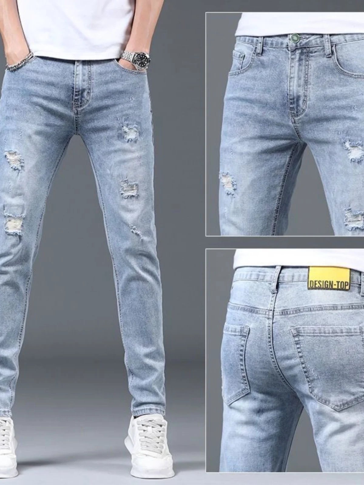 Slim Fit Straight Leg Jeans Men's Trendy Summer Thin Casual Light Colored Long Pants Cotton Stretch Denim mid Waist Zipper
Slim Fit Straight Leg Jeans Men's Trendy Summer Thin Casual Light Colored Long Pants Cotton Stretch Denim mid Waist Zipper