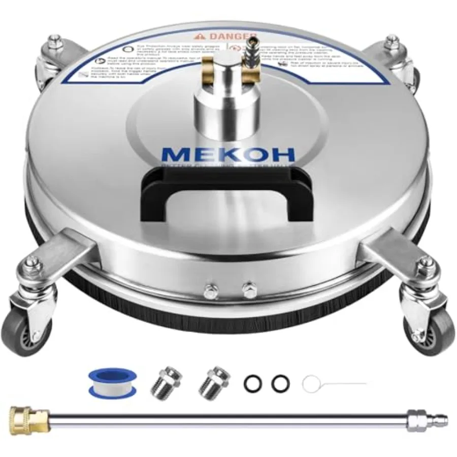 14" Pressure Washer Surface Cleaner 4500PSI 4 Wheels Stainless Steel Power Washer Attachment for Driveway Sidewalk Patio Concre
14" Pressure Washer Surface Cleaner 4500PSI 4 Wheels Stainless Steel Power Washer Attachment for Driveway Sidewalk Patio Concre