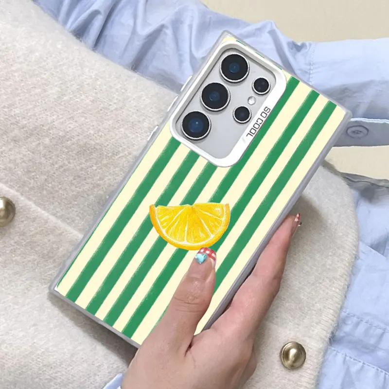 For Samsung Galaxy S24 S23 Ultra Plus FE S25 S22 Ultra Plus S21 FE Laser Phone Case Red Blue Stripe Fruits Lemon Cherry Covers
For Samsung Galaxy S24 S23 Ultra Plus FE S25 S22 Ultra Plus S21 FE Laser Phone Case Red Blue Stripe Fruits Lemon Cherry Covers