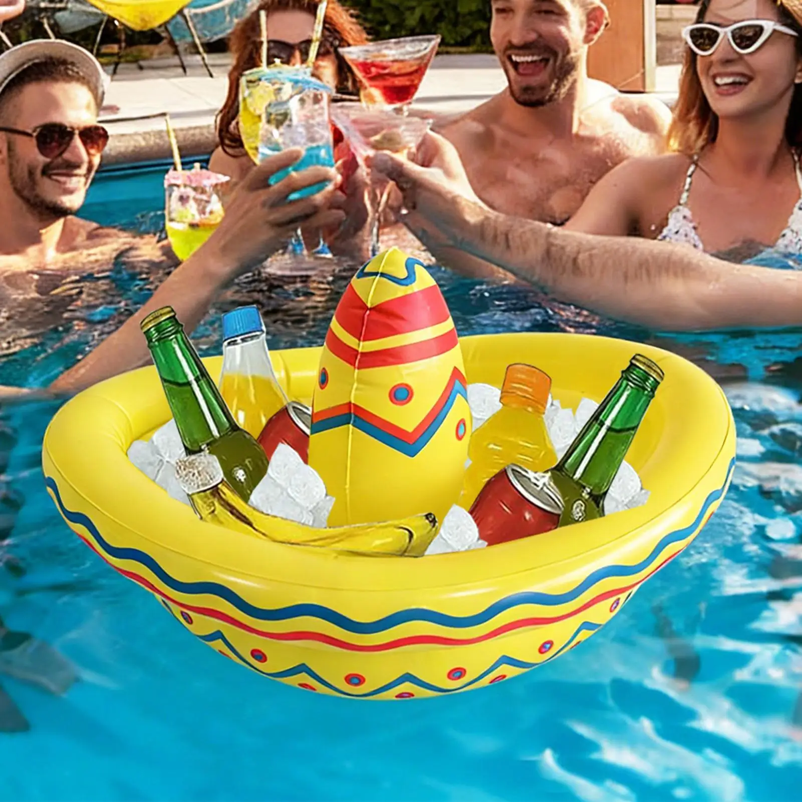 Inflatable Cooler Pool Float Wine Cooler Retro Sombrero Ice Bucket Floating Drink Holder for Beach Lake Swimming Pool Party
Inflatable Cooler Pool Float Wine Cooler Retro Sombrero Ice Bucket Floating Drink Holder for Beach Lake Swimming Pool Party