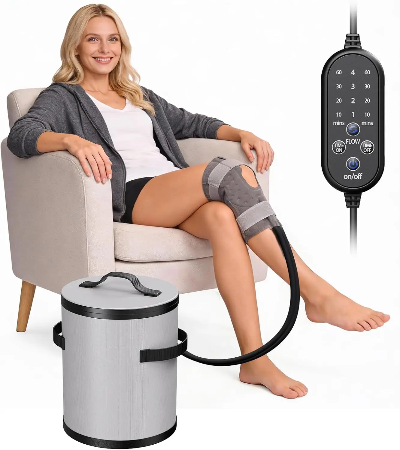 Portable Knee Ice Machine with Timer & 4 Settings for Post-Surgery ACL, Sports Injuries, Joint Pain Relief
Portable Knee Ice Machine with Timer & 4 Settings for Post-Surgery ACL, Sports Injuries, Joint Pain Relief