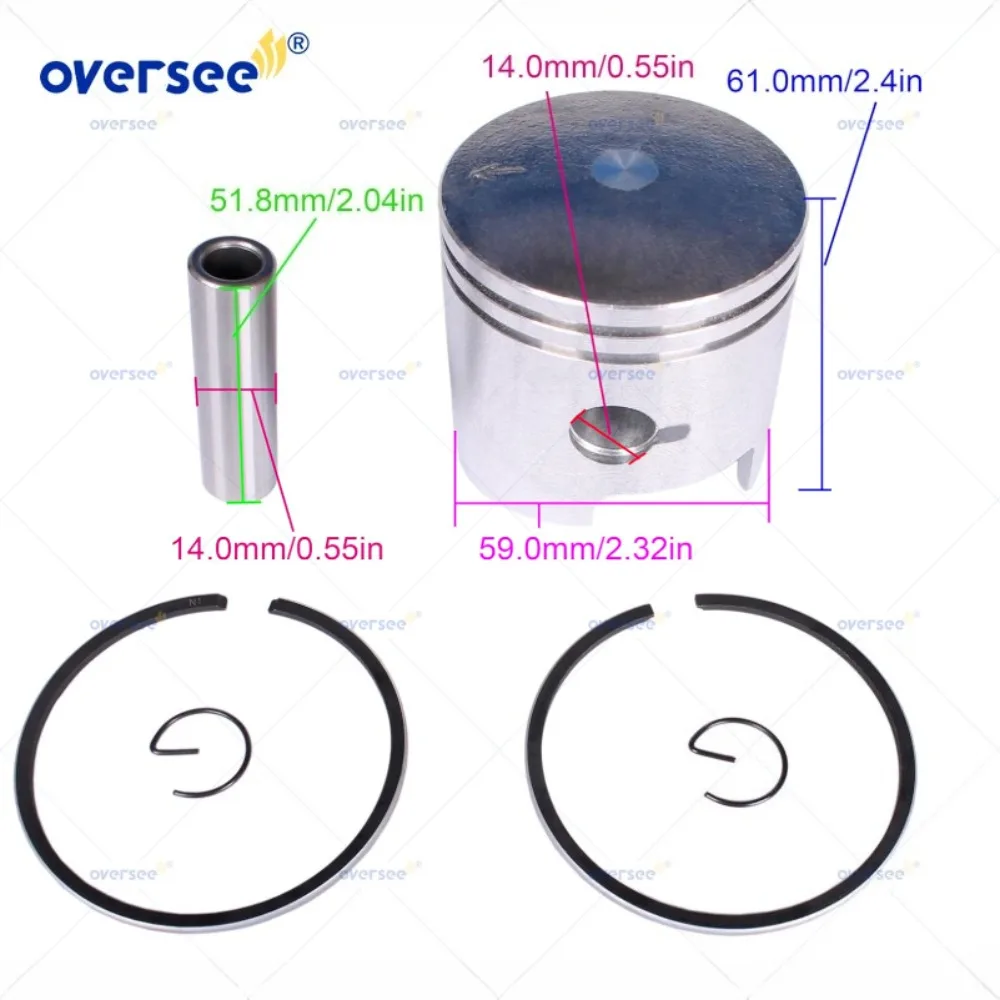 Комплект поршней STD 12110-93130 с кольцами 12140-93140 (1.5 мм) для подвесных лодочных моторов Suzuki DT9.9 DT15, 59 мм
Комплект поршней STD 12110-93130 с кольцами 12140-93140 (1.5 мм) для подвесных лодочных моторов Suzuki DT9.9 DT15, 59 мм