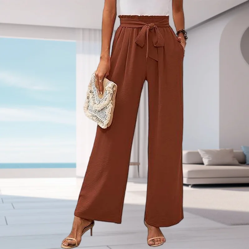 2025 Hot Sells Pants for Female Solid Color Fashion Bow Belt Temperament Pocket High Waist Wide-leg Women's Trousers
2025 Hot Sells Pants for Female Solid Color Fashion Bow Belt Temperament Pocket High Waist Wide-leg Women's Trousers