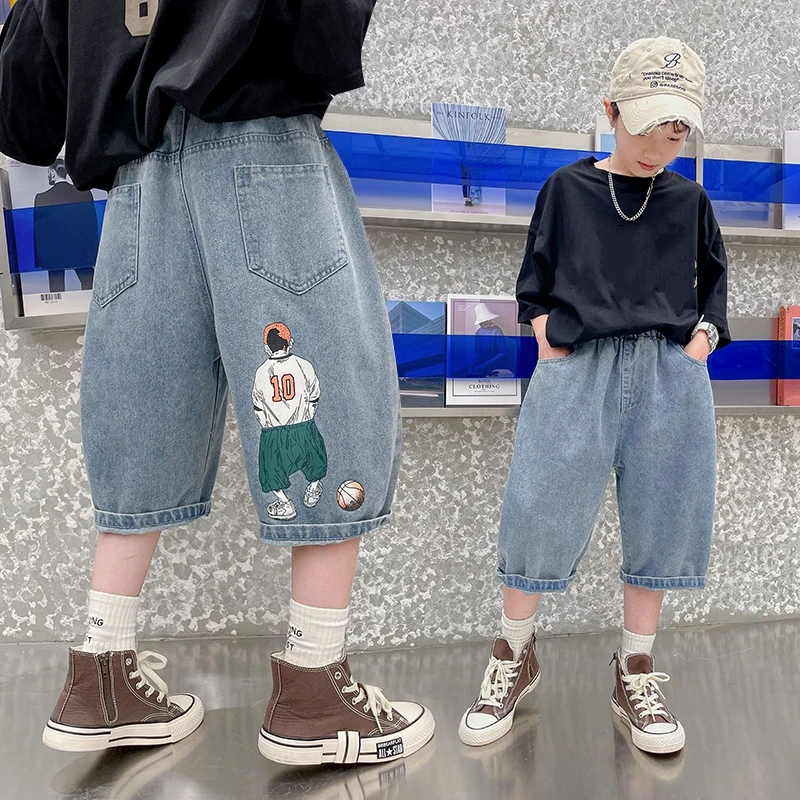 Boys Denim Shorts Summer Tween Children's Loose Teen Five-Quarter Pants High Quality Boys Clothes Short Jeans 5-14 Years
Boys Denim Shorts Summer Tween Children's Loose Teen Five-Quarter Pants High Quality Boys Clothes Short Jeans 5-14 Years