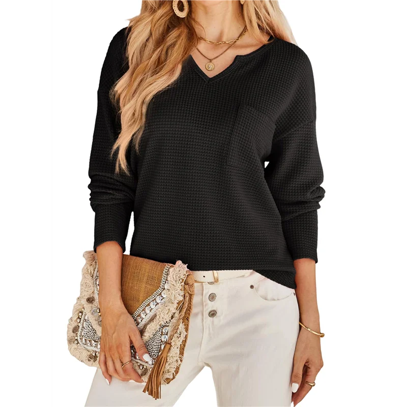 ASDS-Womens Tops Waffle Knit Long Sleeve Notched V Neck Shirts Casual Trendy Solid Color Loose Blouses
ASDS-Womens Tops Waffle Knit Long Sleeve Notched V Neck Shirts Casual Trendy Solid Color Loose Blouses