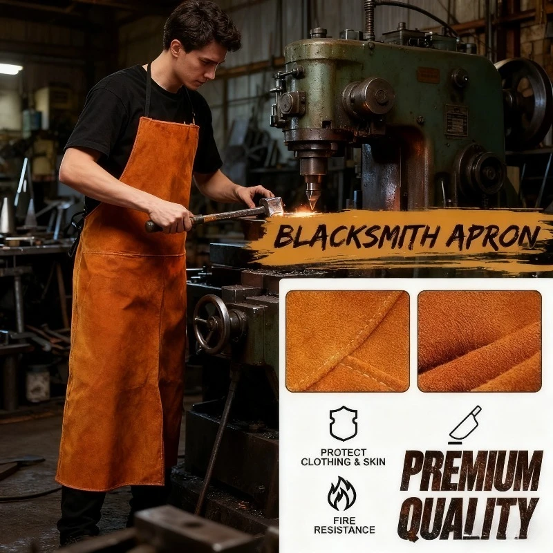 Leather Welding Apron Heat-resistant and Splash Proof Cowhide Blacksmith Apron Welding Grinding and Metal Processing Apron
Leather Welding Apron Heat-resistant and Splash Proof Cowhide Blacksmith Apron Welding Grinding and Metal Processing Apron
