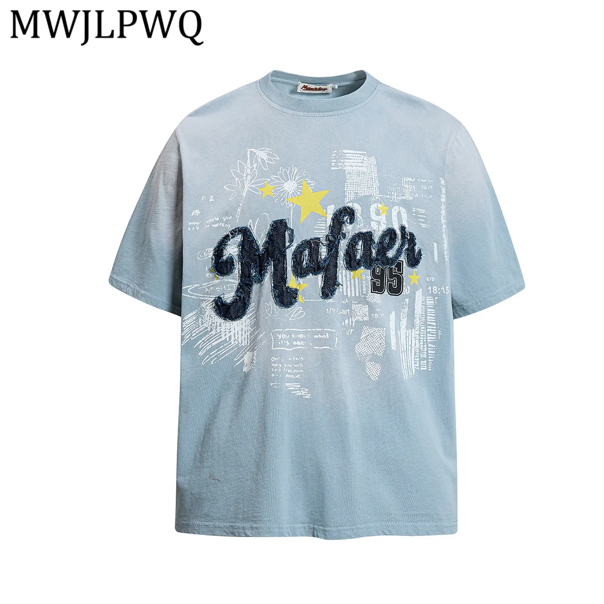 MWJLPWQ 2026 New American Street Style Trendy Tee Men's Embroidery Washed Distressed Pure Cotton Tops 2026 Chic Summer 16583
MWJLPWQ 2026 New American Street Style Trendy Tee Men's Embroidery Washed Distressed Pure Cotton Tops 2026 Chic Summer 16583