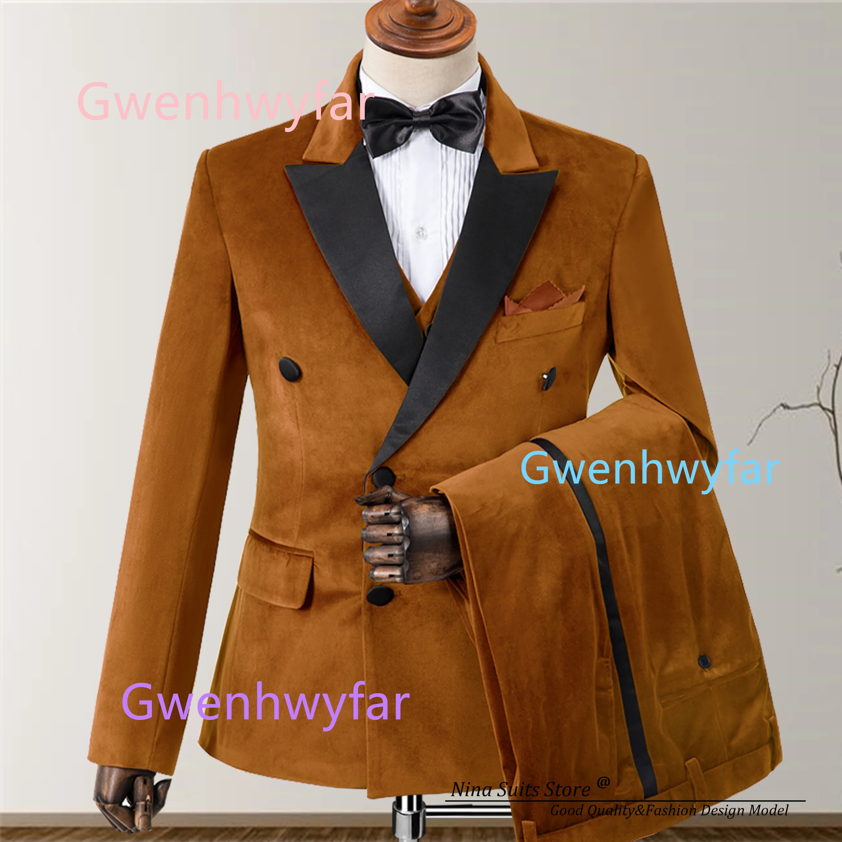 G&N 2026 New Winter Caramel Velvet Fabric Suit Dress Custom Double Breasted Dance Party Costume 3-piece set Pants With Trimming
G&N 2026 New Winter Caramel Velvet Fabric Suit Dress Custom Double Breasted Dance Party Costume 3-piece set Pants With Trimming