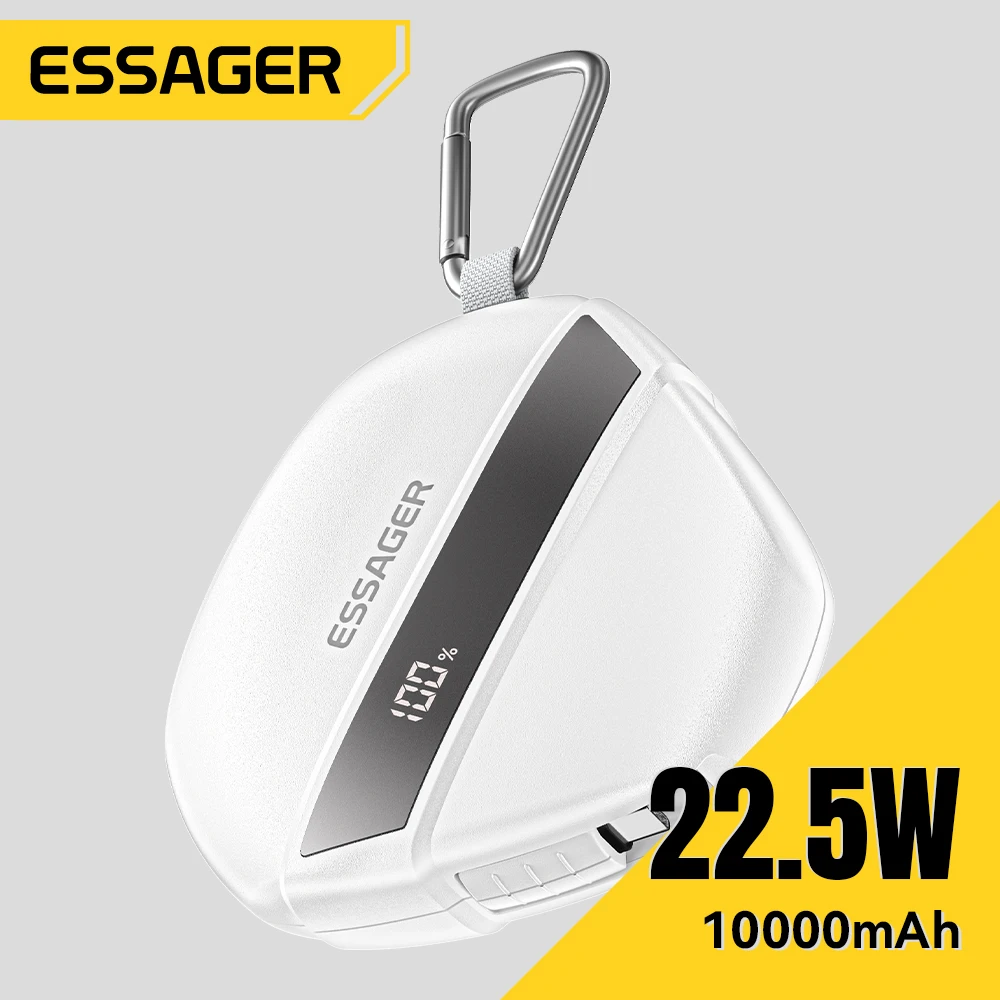 Essager 22.5W Power Bank PD Fast Charge 10000mAh Retractable Type-C Cable Digital Percentage Display for Huawei Xiaomi iPhone 16
Essager 22.5W Power Bank PD Fast Charge 10000mAh Retractable Type-C Cable Digital Percentage Display for Huawei Xiaomi iPhone 16