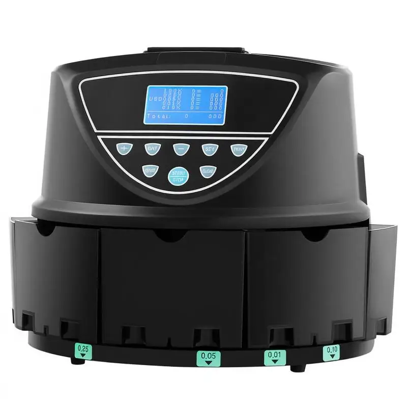 USD Currency Token Sorter 11.2x10.5x10.2 Inches For Retail Stores Banks Vending Operations High Capacity 2000 Units Hopper Digital Display Counter 5 Specific denomination Tubes Boxes Included
USD Currency Token Sorter 11.2x10.5x10.2 Inches For Retail Stores Banks Vending Operations High Capacity 2000 Units Hopper Digital Display Counter 5 Specific denomination Tubes Boxes Included