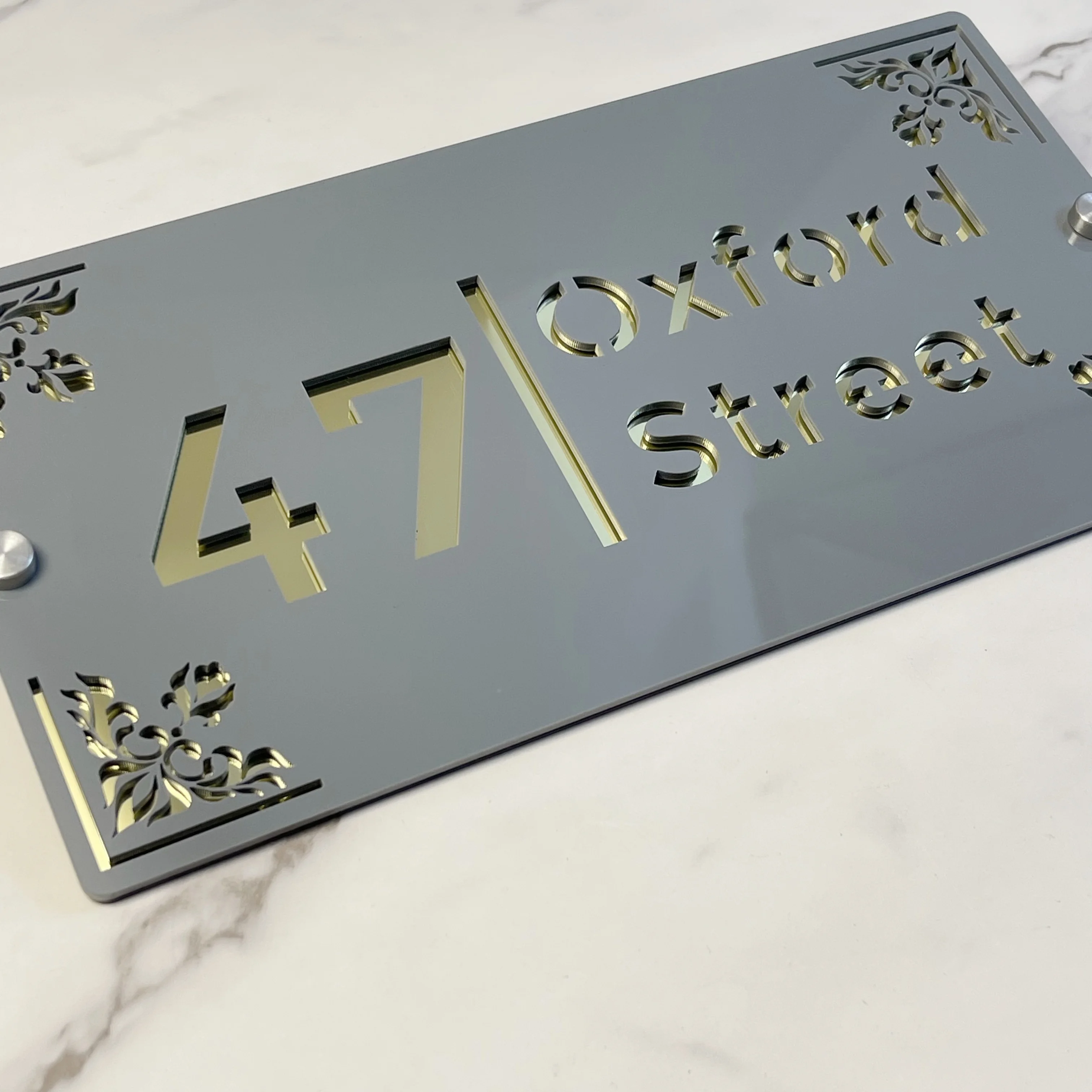 Custom Black and Grey Acrylic House Number Sign, Personalized Outdoor Waterproof Address Plaque, Modern Street Name Door Plate
Custom Black and Grey Acrylic House Number Sign, Personalized Outdoor Waterproof Address Plaque, Modern Street Name Door Plate