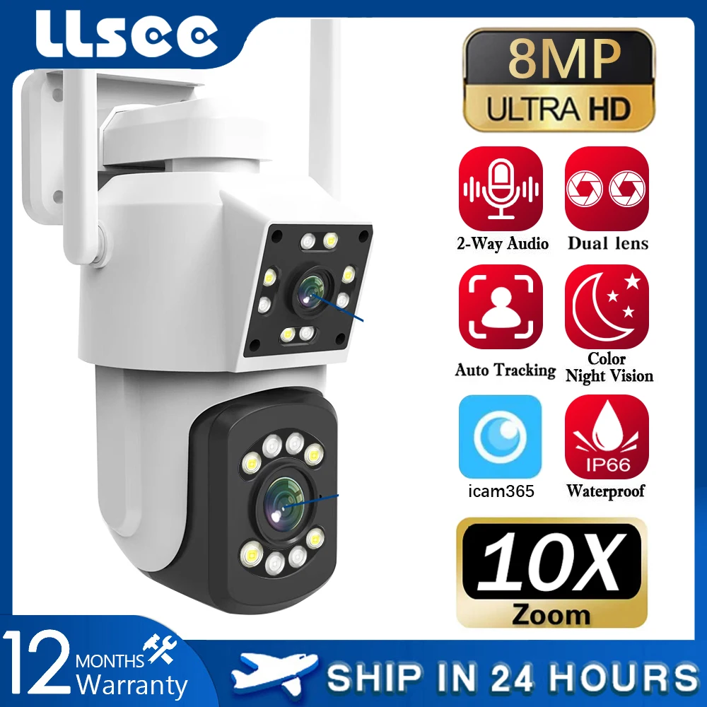 LLSEE, CCTV WIFI camera, outdoor surveillance camera, 4K, 8MP, 10x zoom, pan tilt, IP security camera, two-way communication
LLSEE, CCTV WIFI camera, outdoor surveillance camera, 4K, 8MP, 10x zoom, pan tilt, IP security camera, two-way communication