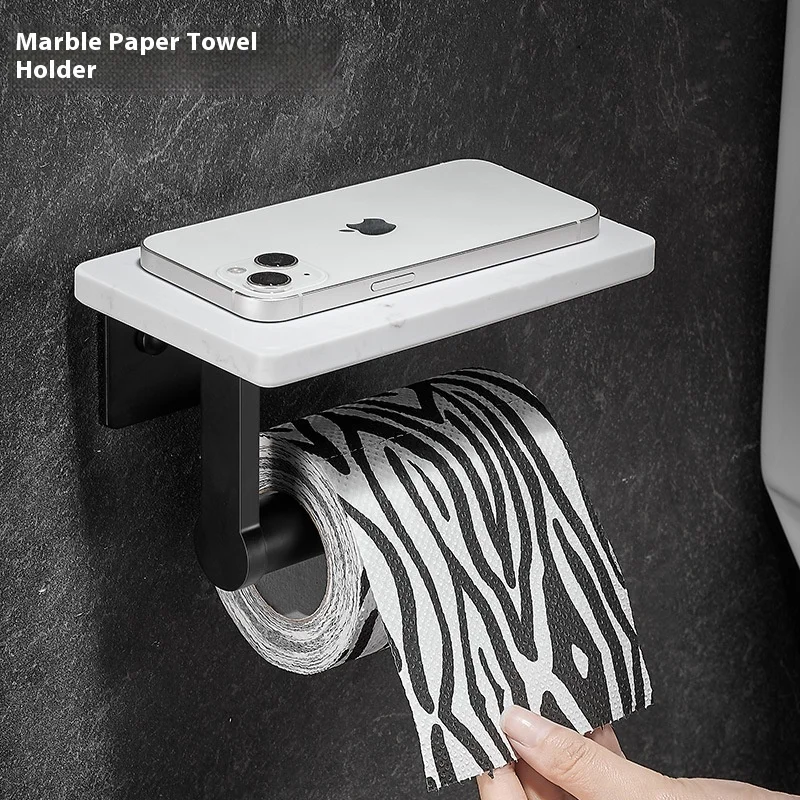 Light luxury marble toilet tissue holder, roll paper holder, bathroom phone storage rack, toilet paper holder
Light luxury marble toilet tissue holder, roll paper holder, bathroom phone storage rack, toilet paper holder