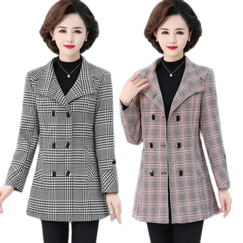 2024 New Mother Autumn Winter Clothes Plus Cotton Coat Middle-Aged and Elderly Women's Clothes Mid-Length Trench Coat Plaid Top
2024 New Mother Autumn Winter Clothes Plus Cotton Coat Middle-Aged and Elderly Women's Clothes Mid-Length Trench Coat Plaid Top