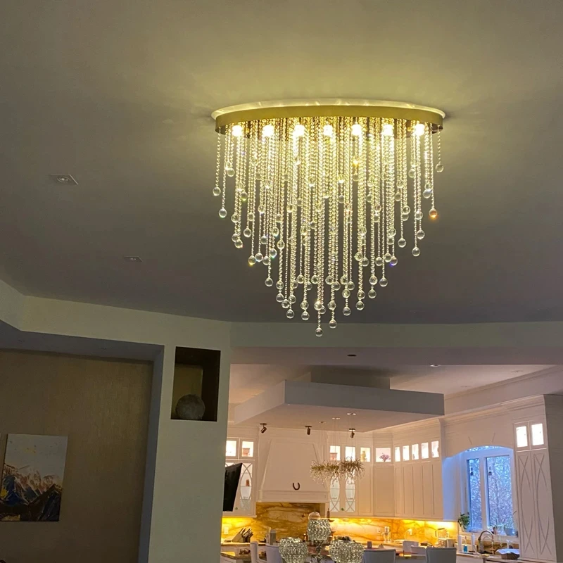 Modern Oval Chandelier Lighting for Dining Living Room Crystal Luxury Flush Mount LED Ceiling Light Home Decor Lusters Luminaire
Modern Oval Chandelier Lighting for Dining Living Room Crystal Luxury Flush Mount LED Ceiling Light Home Decor Lusters Luminaire