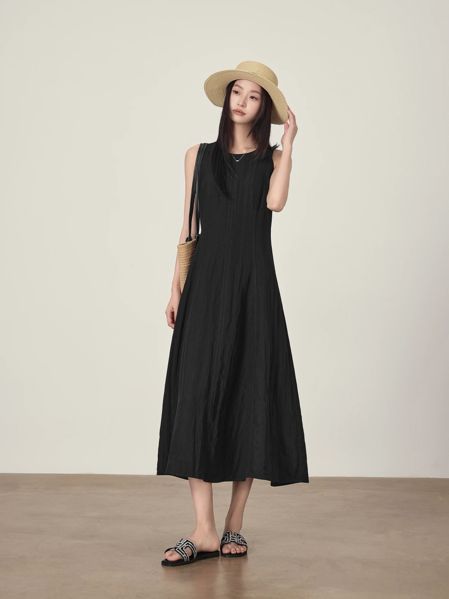 Slimming High Waist A-Line Black Dress Women's Summer Casual Comfortable Breathable Viscose Fiber Long Vest Dress
Slimming High Waist A-Line Black Dress Women's Summer Casual Comfortable Breathable Viscose Fiber Long Vest Dress