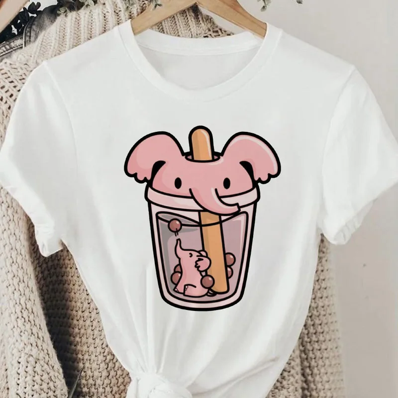 Pink Elephant printed ladies T-shirt ladies casual basis O-collar white shirt short sleeve ladies T-shirt love graphic printing
Pink Elephant printed ladies T-shirt ladies casual basis O-collar white shirt short sleeve ladies T-shirt love graphic printing