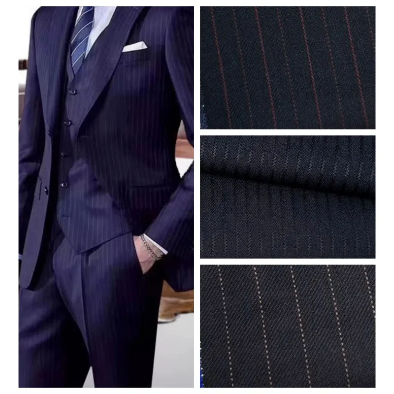 Striped Suit Fabric By The Meter for Clothing Jackets Pants Dresses Skirts Handmade DIY Sewing Plain Cloth Soft Blue Black
Striped Suit Fabric By The Meter for Clothing Jackets Pants Dresses Skirts Handmade DIY Sewing Plain Cloth Soft Blue Black