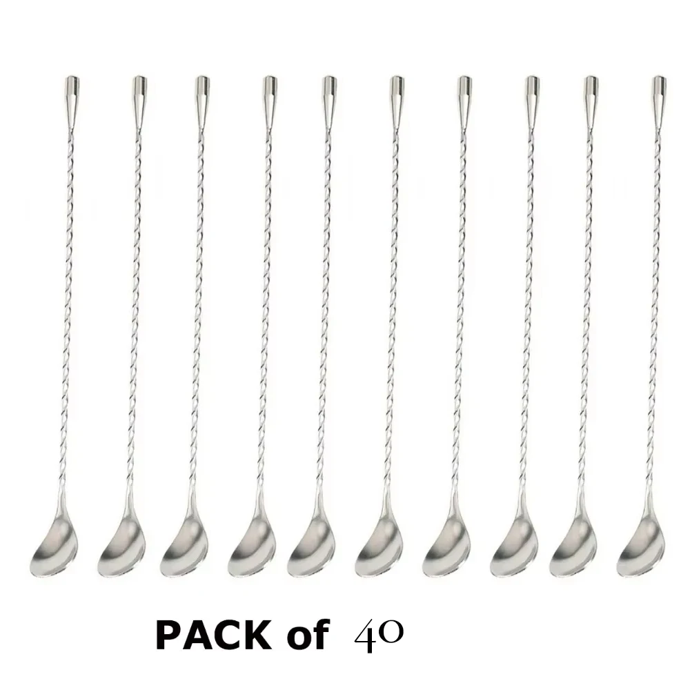 40PCS 30cm Stainless Steel Mixing Cocktail Spoon, Spiral Pattern Bar Teardrop Spoon Stir Spoon Bar Tool
40PCS 30cm Stainless Steel Mixing Cocktail Spoon, Spiral Pattern Bar Teardrop Spoon Stir Spoon Bar Tool