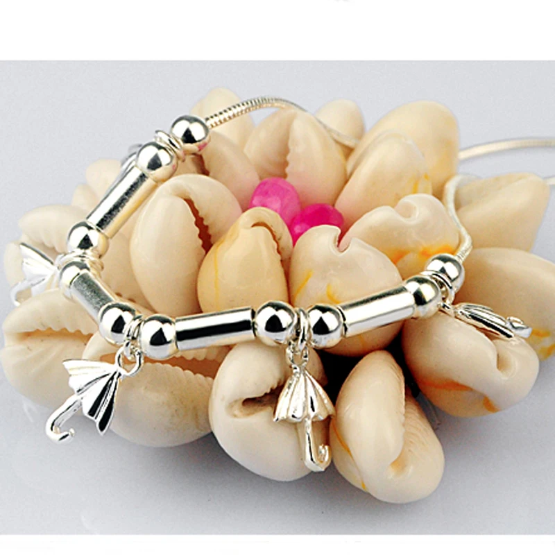 Sweet cute little umbrella Anklet Shiny 925 sterling silver orb Snake chain anklet for women party birthday accessories
Sweet cute little umbrella Anklet Shiny 925 sterling silver orb Snake chain anklet for women party birthday accessories