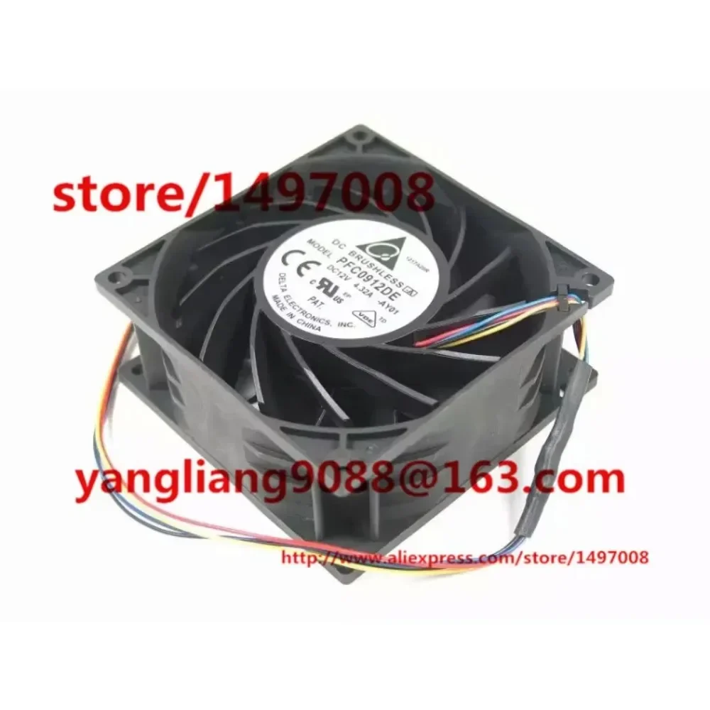 Delta Electronics PFC0912DE AY01 DC 12V 4.32A 90x90x38mm 4-Wire Cooling Fan
Delta Electronics PFC0912DE AY01 DC 12V 4.32A 90x90x38mm 4-Wire Cooling Fan