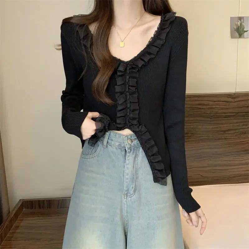 Spicy Girl's Low Neck Lace Lace Long Sleeved Knitted Sweater Women's New Pure Desire Style Slim Fit and Slimming Bottom Shirt
Spicy Girl's Low Neck Lace Lace Long Sleeved Knitted Sweater Women's New Pure Desire Style Slim Fit and Slimming Bottom Shirt