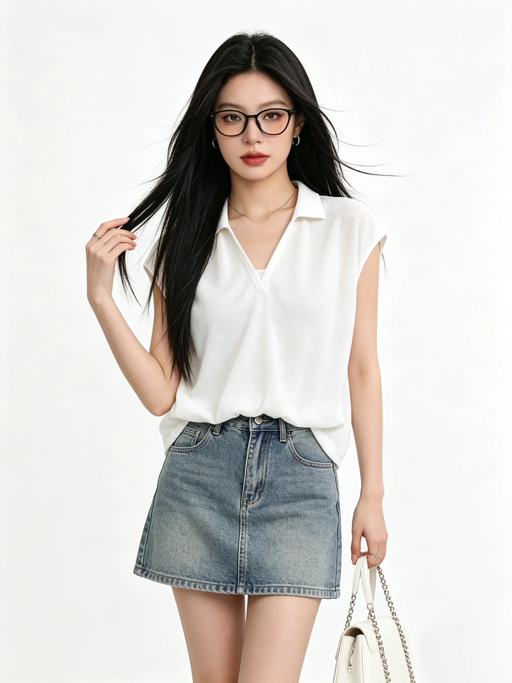 Fashionable Korean Style Short Sleeve T-Shirt Women's Summer Turn-down Collar Loose Slimming Short Length Commute Top
Fashionable Korean Style Short Sleeve T-Shirt Women's Summer Turn-down Collar Loose Slimming Short Length Commute Top